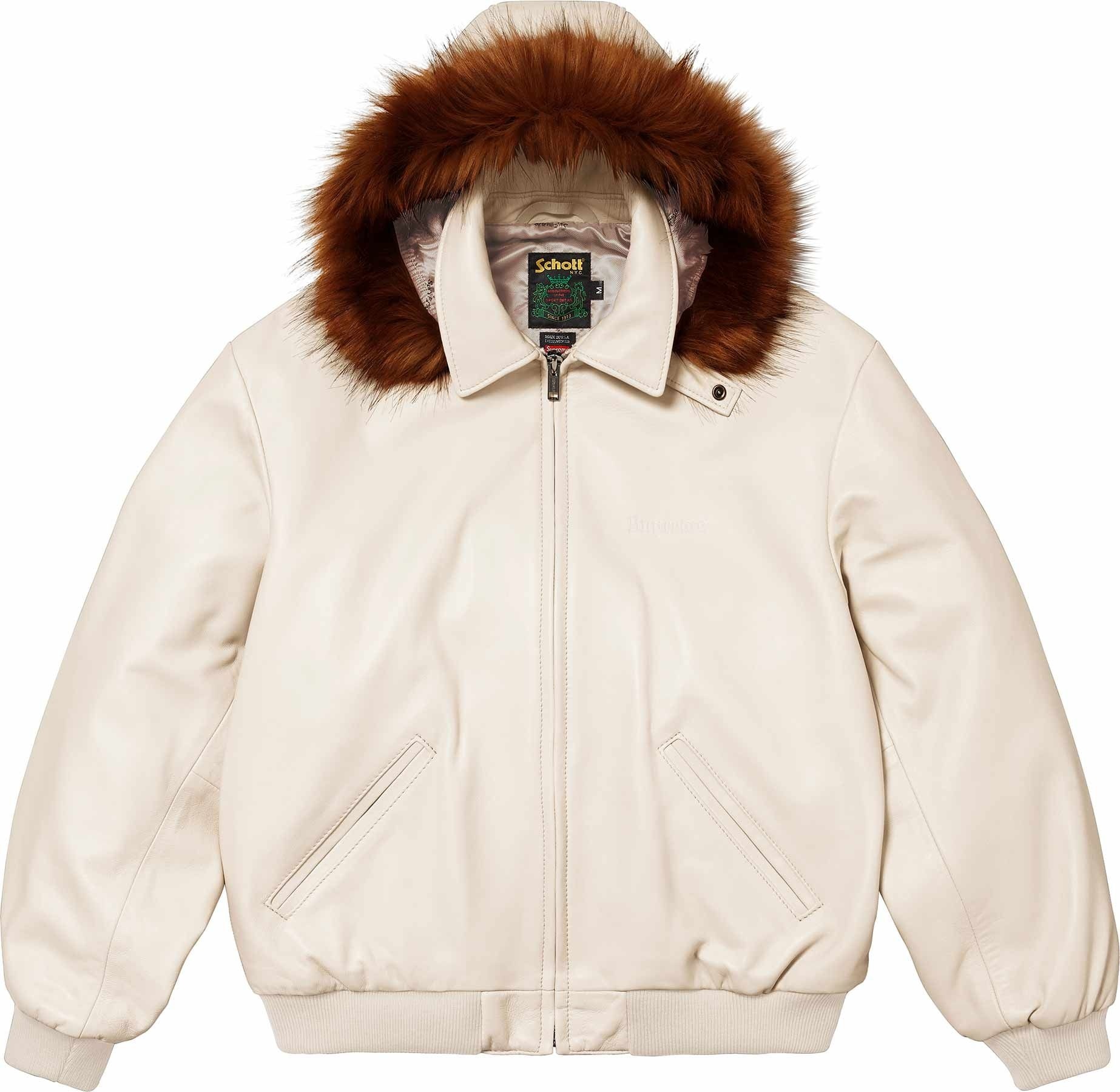 Supreme®/Schott® Hooded Leather Bomber Jacket view 17
